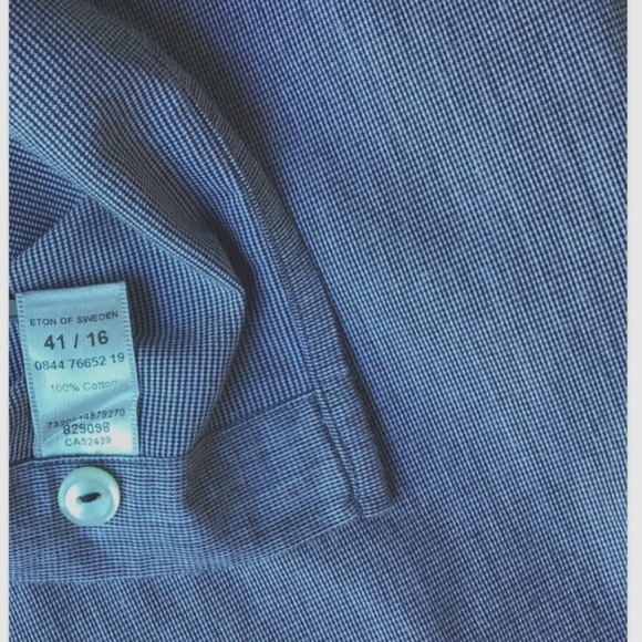 ETON slim solid gray spread collar cotton shirt Sz L 41 made in Romania 🇷🇴 - Picture 4 of 11